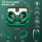 Aptkdoe Wireless Earbuds 75H Bluetooth 5.4 Sport Headphones with Earhooks