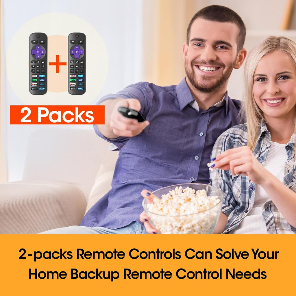 2 Pack Replacement Remote Control Only for Roku TV, Compatible for TCL Roku/Hisense Roku/Onn Roku/Sharp Roku/Philips Roku/Element Roku/Westinghouse Roku TVs (Not for Roku Stick, Box or Speaker)