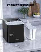 Silonn Ice Maker Countertop, 9 Cubes Ready in 6 Mins, 26lbs in 24Hrs, Self-Cleaning Ice Machine with Ice Scoop and Basket, 2 Sizes of Bullet Ice for Home Kitchen Office Bar Party
