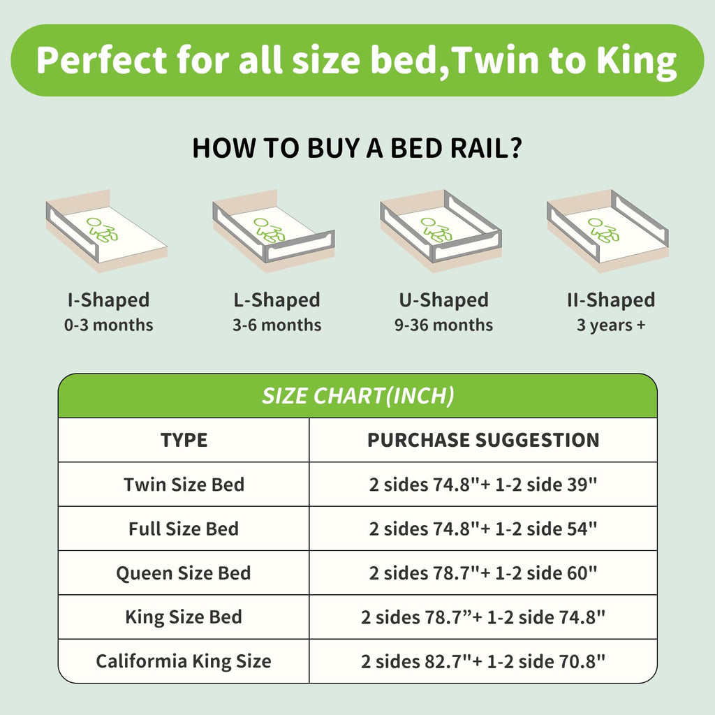 3-Piece Queen Size Bed Rail for Toddlers - Adjustable Baby Bed Rail Guard, Kids Safety Bed Rail for Queen Size Bed (78.7"x78.7"x60"-Grey)