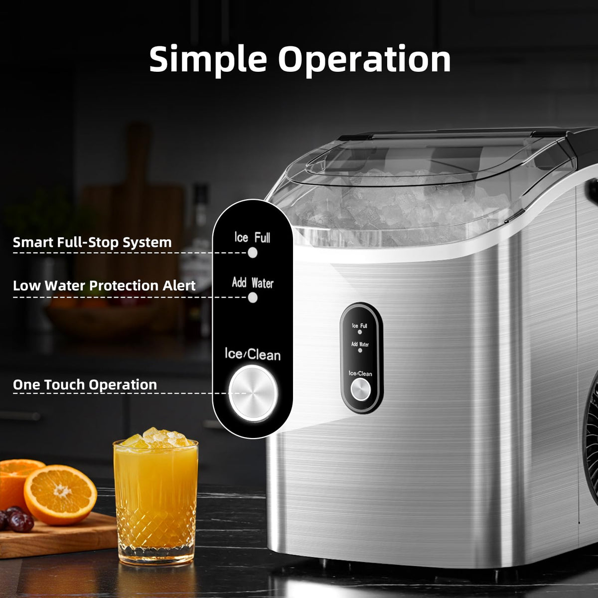 Antarctic Star Nugget Ice Maker Countertop with Soft Chewable Ice