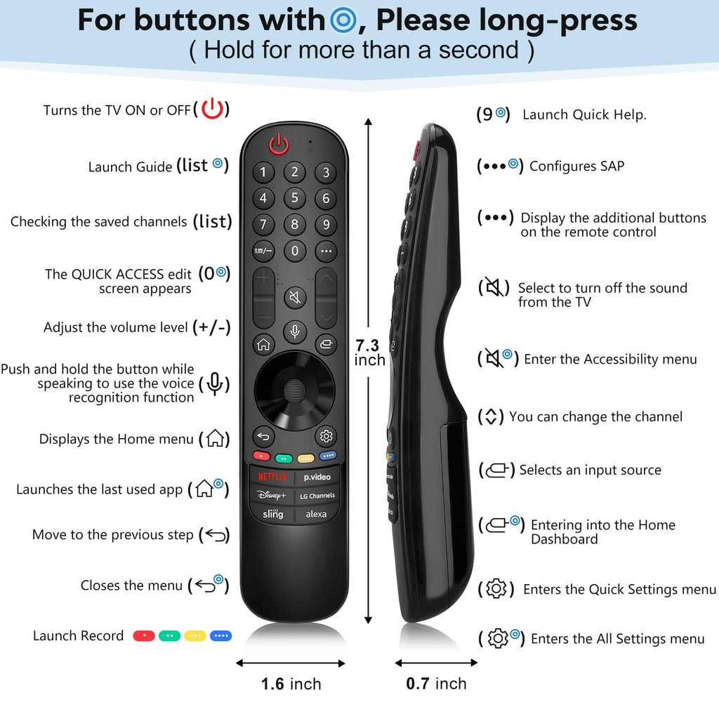 Universal Backlit Remote for LG Smart TV Remote Control Replacement
