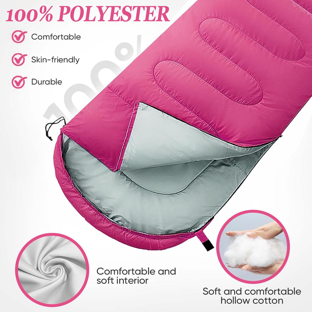 Sleeping Bag for Camping,Sleeping Bags for Adults Backpacking Waterproof,3 Seasons Adult Blanket,Small Packed Ultralight Carry Bag, Soft,Thick and Warm,for Outdoor Camping,Travel,Hiking