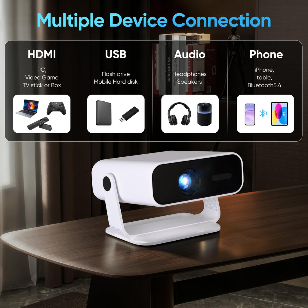 2026 New Smart Projector Built-in Apps Android 14 Native 1080P 4K Supported