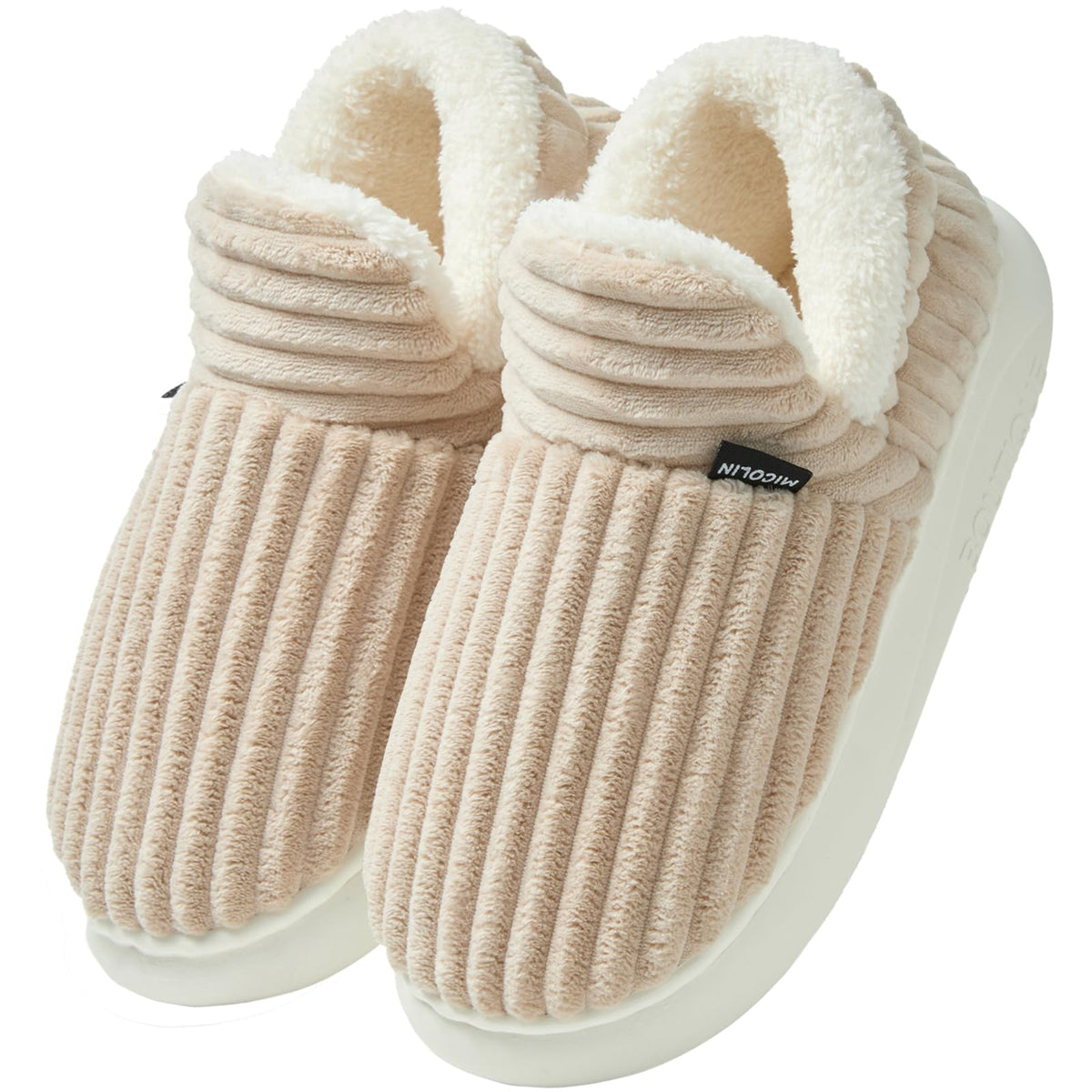 Misolin Slippers Women Clouds Bootie Corduroy Memory Foam Warm House Shoes