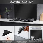 12"x29.5" Stainless Steel Backsplash - Ultra Flat & Easy to Clean, Protect Wall from Splash & Stain - Kitchen Stove Backsplash Panel for Oven & Range Hood with Pre-Drilled Holes