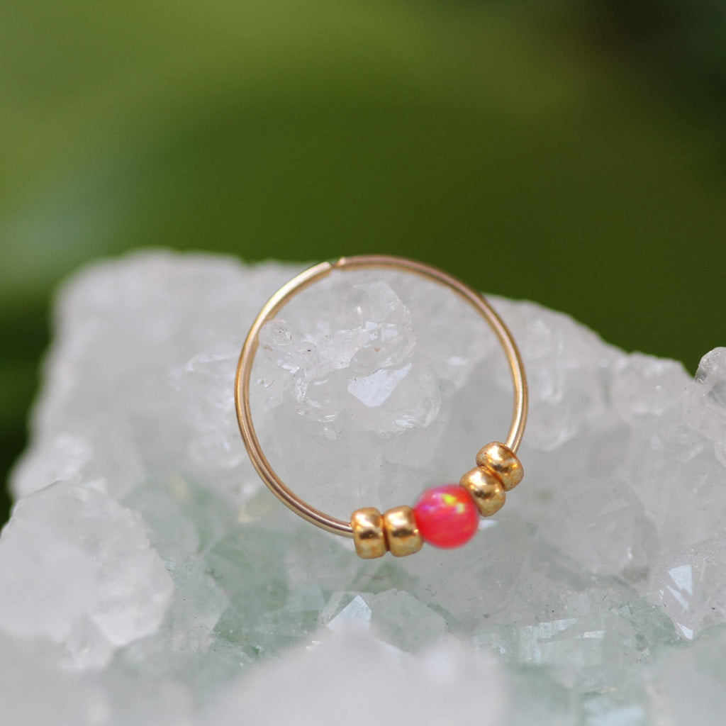 Ultra Thin Opal Nose Ring