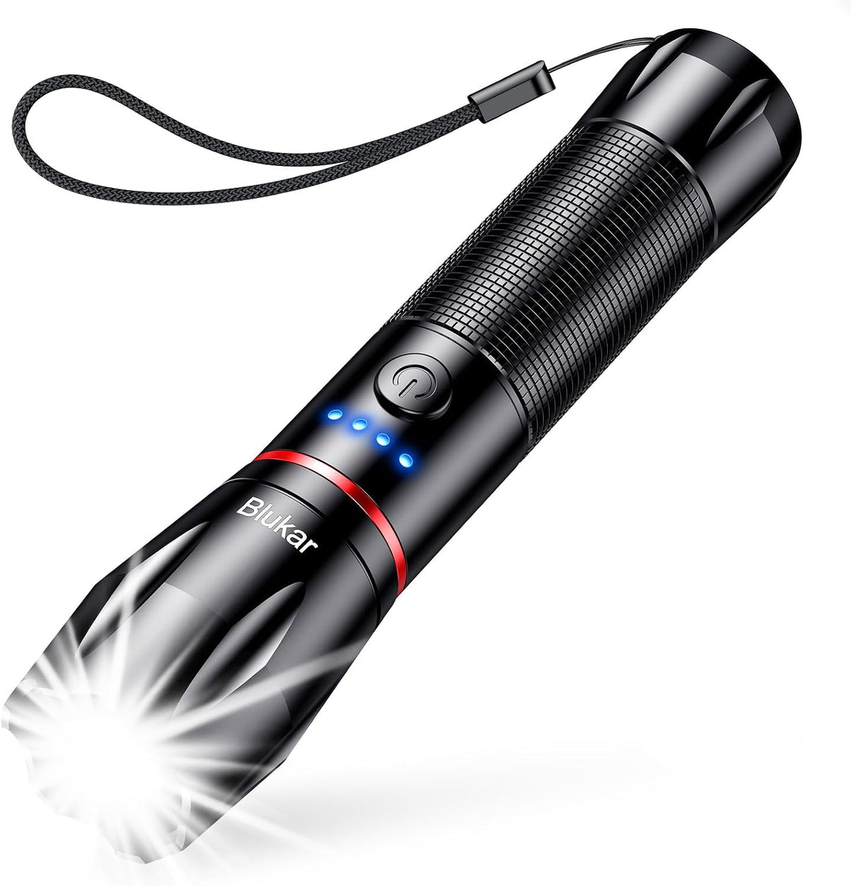 Blukar LED Torch Rechargeable, 2000L Super Bright Flashlight with 5 Modes