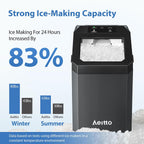 Aeitto Nugget Ice Maker Countertop, 55lbs/Day, Rapid Ice Release in 5 Mins, Large Capacity Chewable Ice Maker, Self-Cleaning with Stainless Steel Housing Ice Machine for Home Office and Party, Black