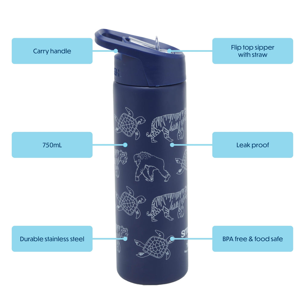 Smash Stainless Steel Water Bottle 750ml - Black