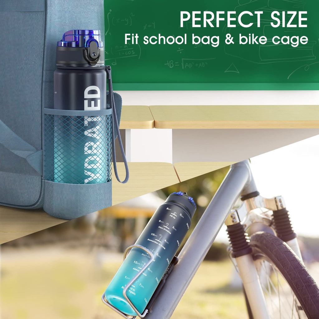 Sahara Sailor Water Bottle 1L, Leakproof Tritan Bottle with Time Marker