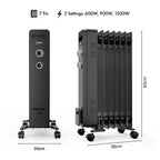 VonHaus Oil Filled Radiator 11 Fins – 2500W, 3 Heat Settings, 24 Hour Timer