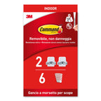 Command Medium Designer Hooks, 6 White Hooks and 9 Adhesive Strips