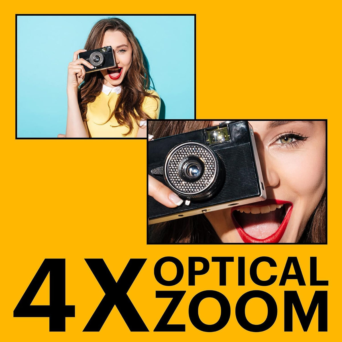 KODAK PIXPRO FZ45 16MP Compact Digital Camera, 4X Optical Zoom, AA, Black