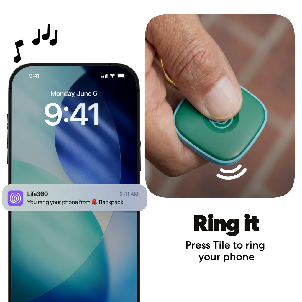 Life360 Tile - Bluetooth Tracker, Keys Finder and Item Locator for Keys, Bags and More. Phone Finder. Both iOS and Android Compatible. 1-Pack (Black)