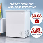 BANGSON 3.5 Cu.Ft Chest Freezer for Apartment, White