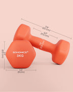 SONGMICS Hex Neoprene Dumbbells, 1/2/3/4/5KG Pair Weights for Fitness Training