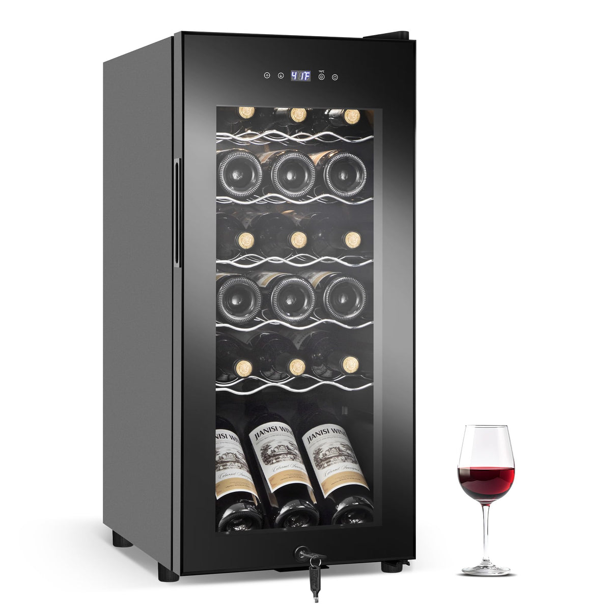 24" Dual Zone Wine and Beverage Refrigerator, Under Counter with Glass Door