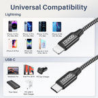 RAVIAD USB C to Lightning Cable Short 0.15M [MFi Certified] iPhone Charger