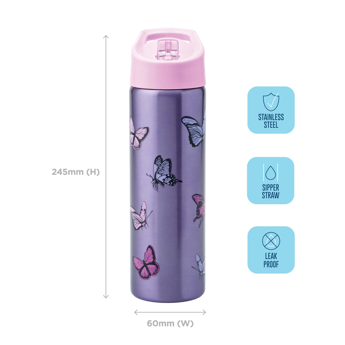 Smash Stainless Steel Water Bottle 750ml - Black
