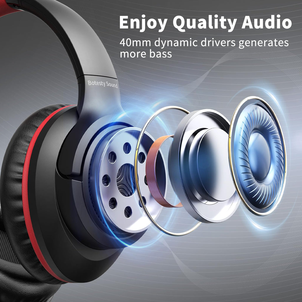 Botesty Sound Headphones Wired with Mic for School, 3.5mm Plug in, Purple