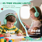 Botesty Sound Kids Headphones Wired for School, 3.5 Plug Safe Volume Purple