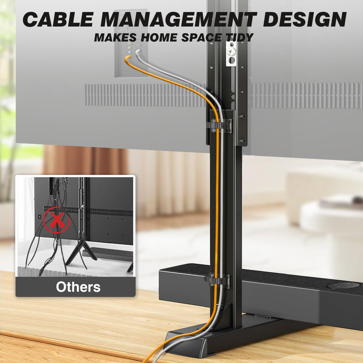 5Rcom Universal Tabletop TV Stand Base for 22-65 Inch Flat Screen TVs