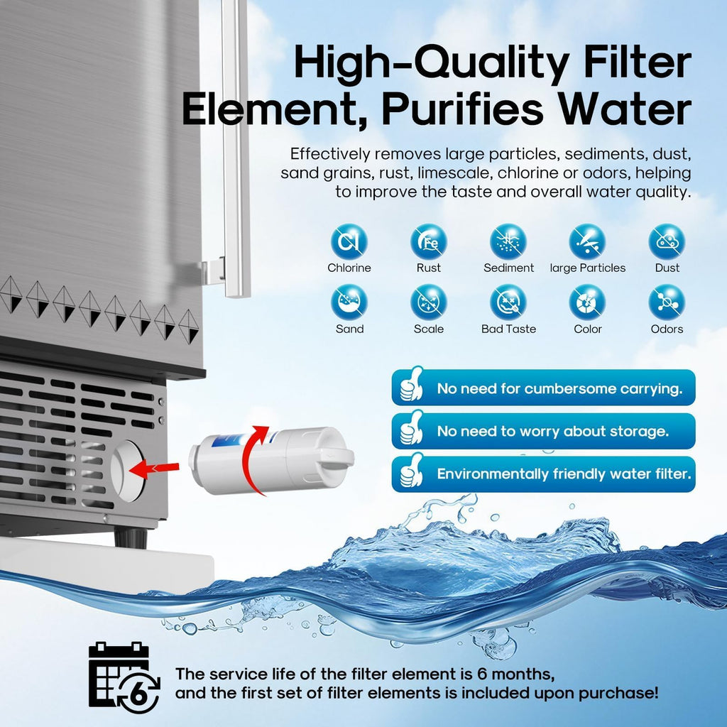 ICEPURE Nugget Ice Makers Countertop with App, Portable Ice Machine