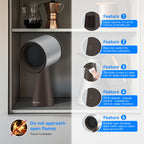 AMZCHEF Portable Range Hood, 3-Speed Desktop Exhaust Vent Fan，Black