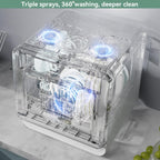 Hermitlux Slim Countertop Portable Dishwasher for Small Spaces