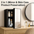 DOGHLY 0.95 Cu.Ft Mini Fridge Mirror Door for Beverages & Skincare, 24 Cans