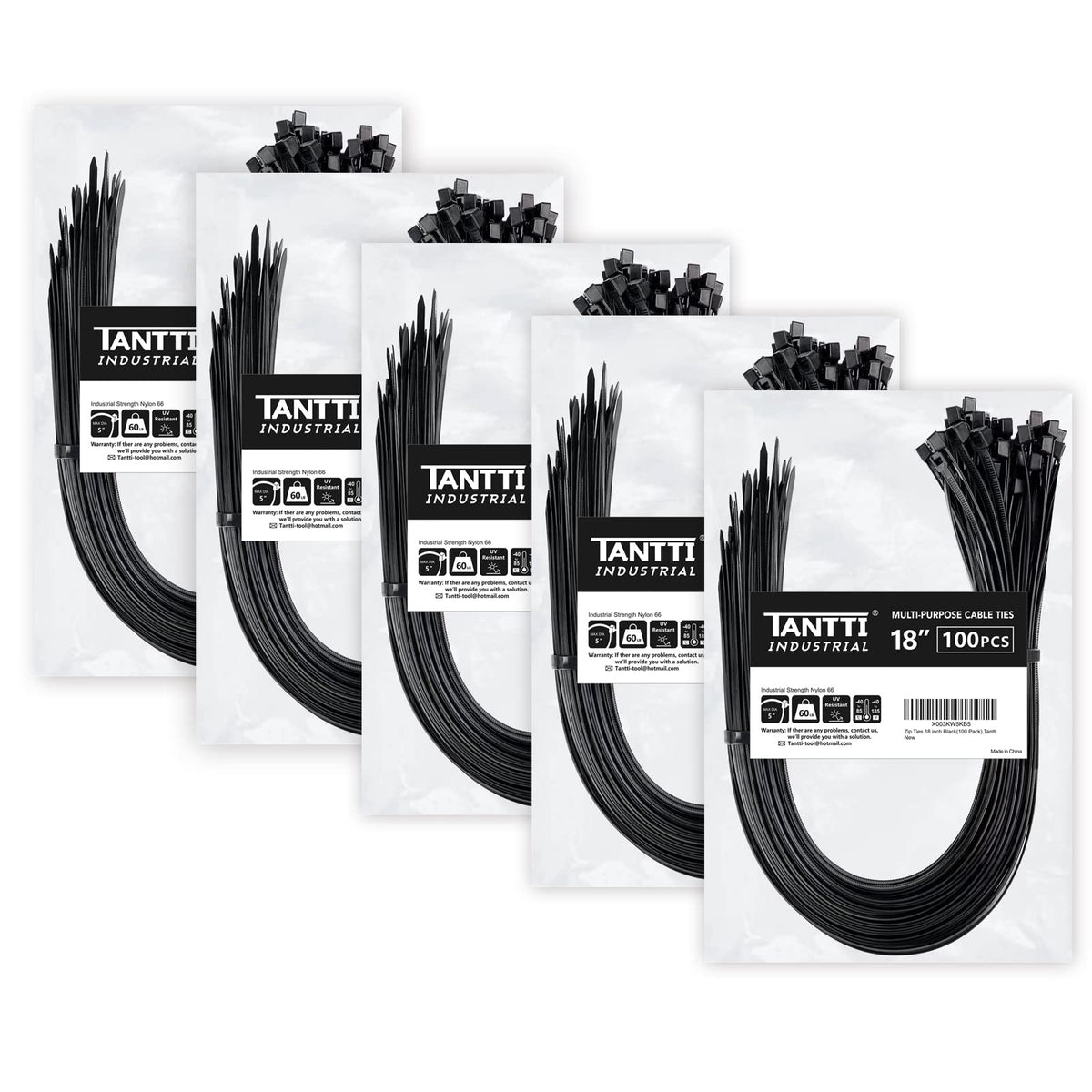 Zip Ties 12 inch, Black Zip Ties 100 pack, 40lb, Cable Ties, Self-locking Wire ties for indoor and outdoor use, by Tantti