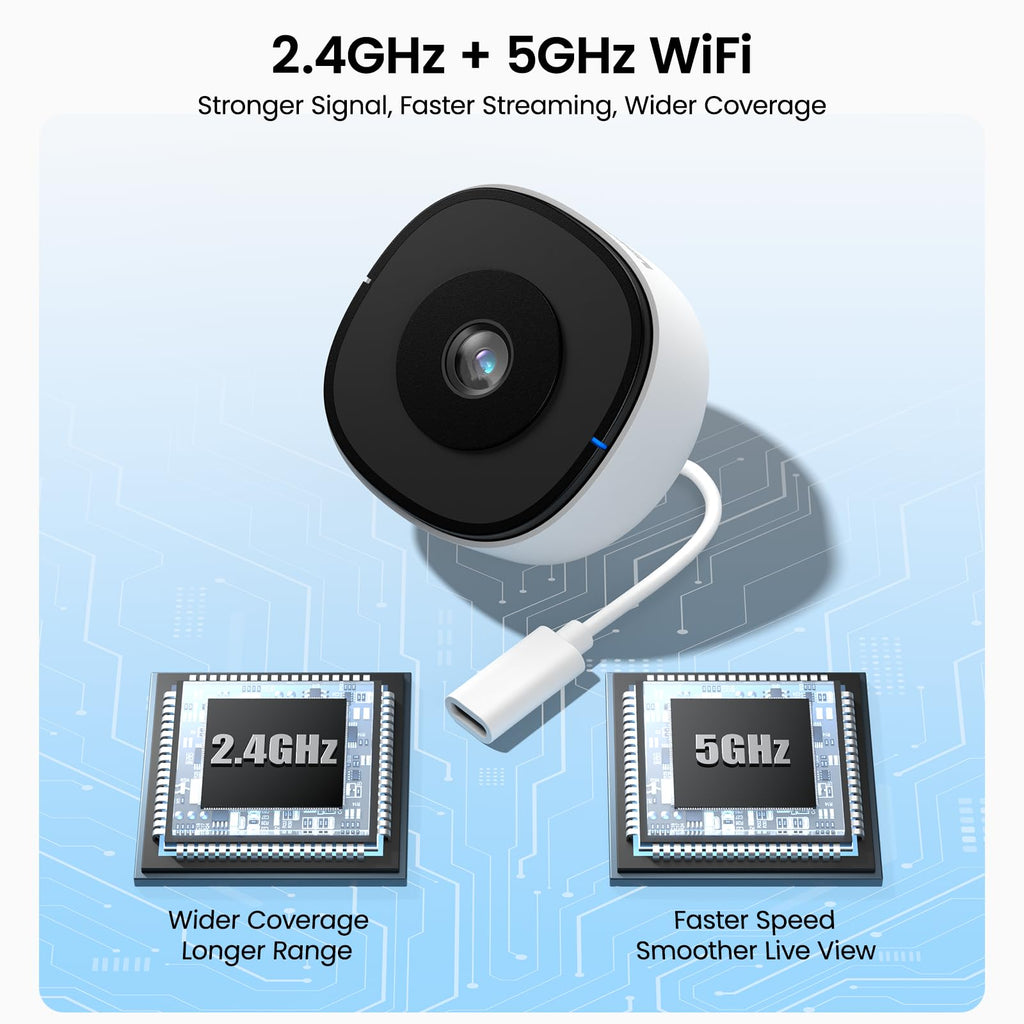 wansview 5G Window Security Camera - 2K Indoor Camera for Home Security, K1