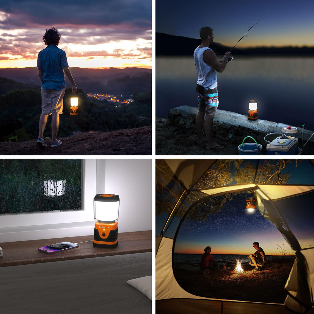 LE Camping Light Rechargeable, 1000lm Camping Lantern, Warm & Cool Light