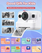 Dylanto Kids Camera Instant Print,1080P Kids Instant Cameras that Print Photos,Christmas Birthday Gifts for Girls Age 3-12,Portable Toy for 3 4 5 6 7 8 9 10 Year Old Girls Boys-Blue