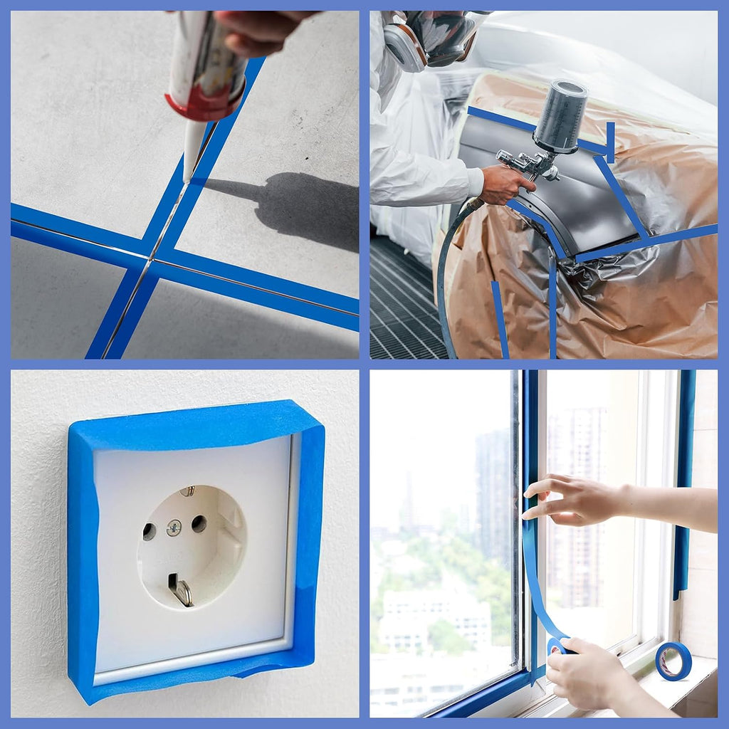 5 Rolls Painters Tape Blue, 36mm x 50m, UV & Heat Resistant