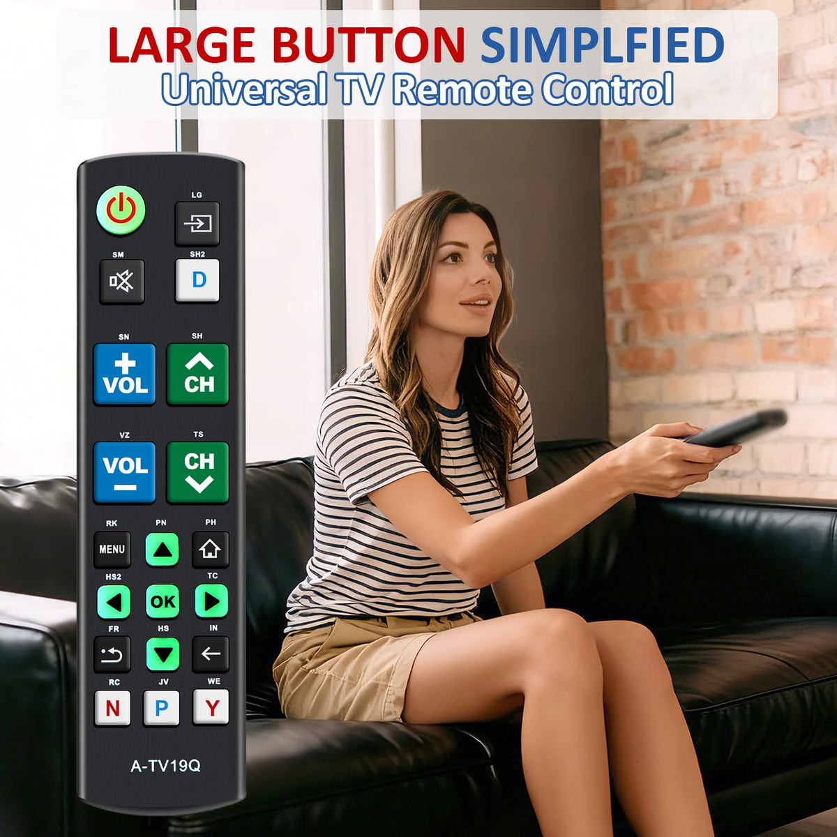 Universal Remote for All Samsung TV Remote, Replacement Compatible with All Samsung LED, LCD, QLED, HDTV, 3D Series Smart TVs (BN59-01259B)