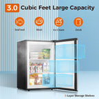 Kismile Small Freezer Upright, 3.0 Cu.ft Mini Freezer, Stainless Steel