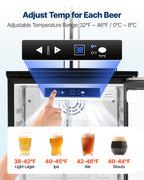 VEVOR Beer Kegerator, Single Tap Commercial Draft Beer Dispenser for D system, Full Size Keg Refrigerator with 5lbs CO2 Tank, Hold 2 Sixth / 2 Ball lock keg, Black