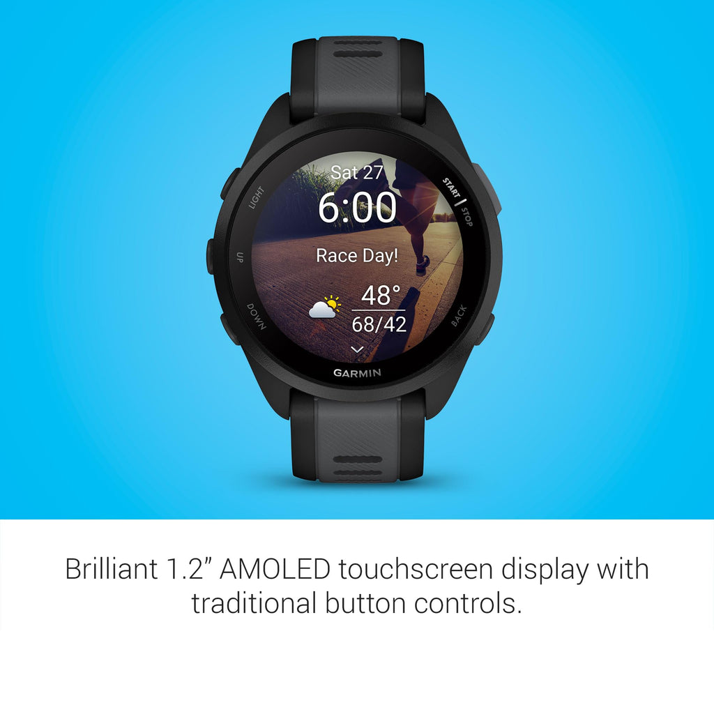Garmin Forerunner® 165, Running Smartwatch, 43mm, Black