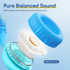 EarFun K1 Kids Headphones Wired with Mic, Volume Limit Headphones for Kids