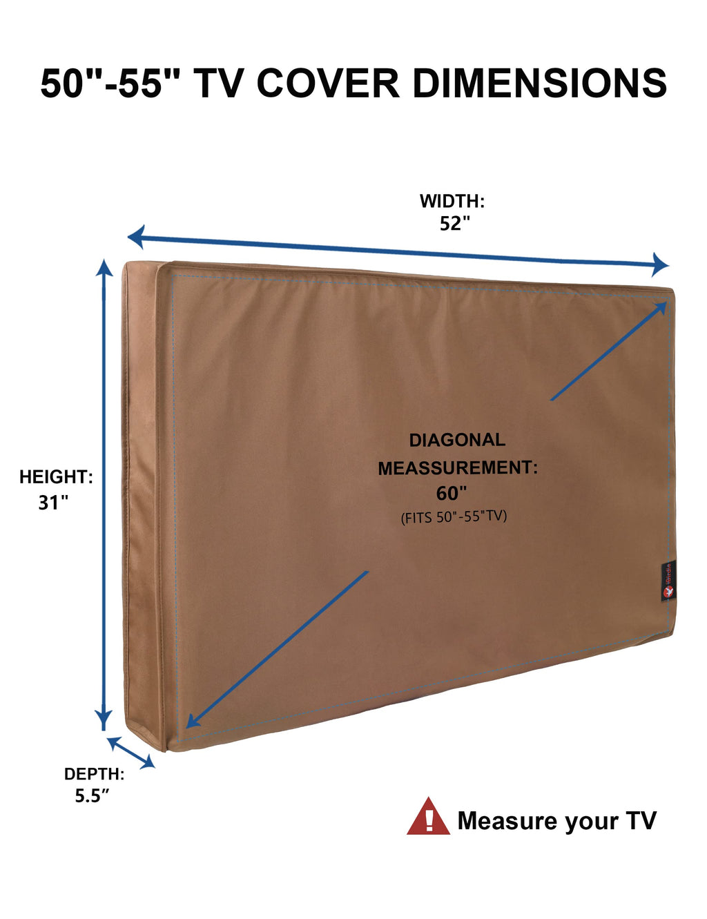 iBirdie Outdoor TV Cover 52 to 55 inch Weatherproof and Waterproof