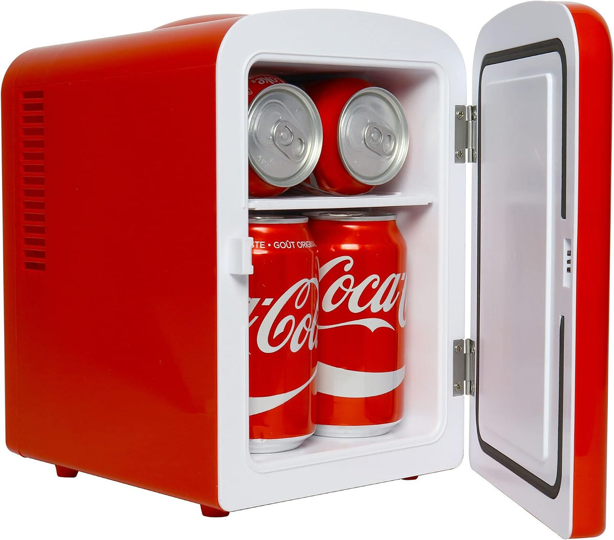 Coca-Cola 4L Mini Fridge, 6 Can, Classic Bottle Design, Red