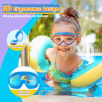 COOLOO Kids Swimming Goggles for Age 4-14, 2 Pack Wide Vision Kids Goggles