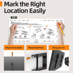 IWORKBOARD 55 65 75 85 inch Tilting TV Wall Mount for 32-90 '' TVs, Low Profile TV Mount Bracket, Safe Lock & Quick Release,Max VESA 600x400mm, 24 inch Studs,132 lbs, Fit Most 55+ 75+ 85+ 86 TVs