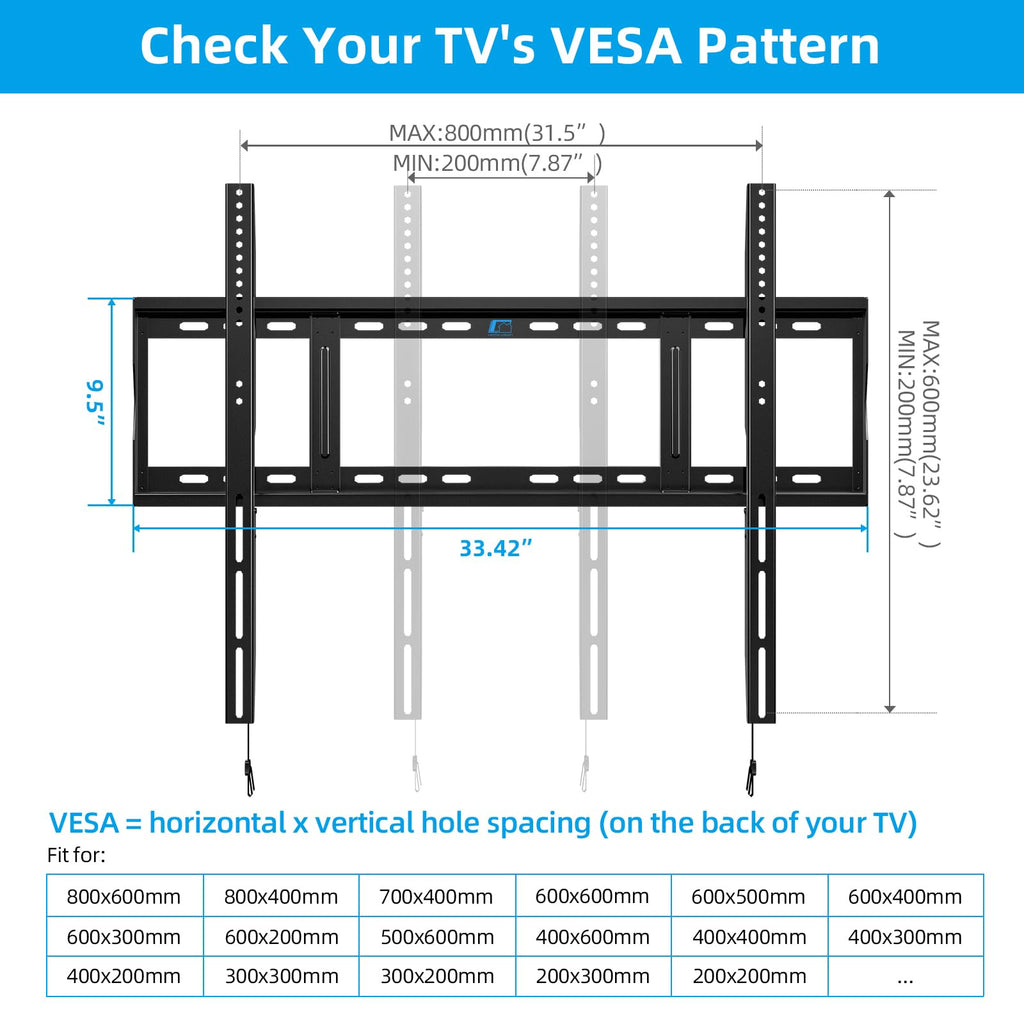 HOME VISION Heavy Duty Tilt TV Wall Mount for 32-86 Inch Flat/Curved Screen