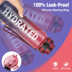Sahara Sailor Water Bottle 1L, Leakproof Tritan Bottle with Time Marker