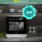 Hermitlux Slim Countertop Portable Dishwasher for Small Spaces