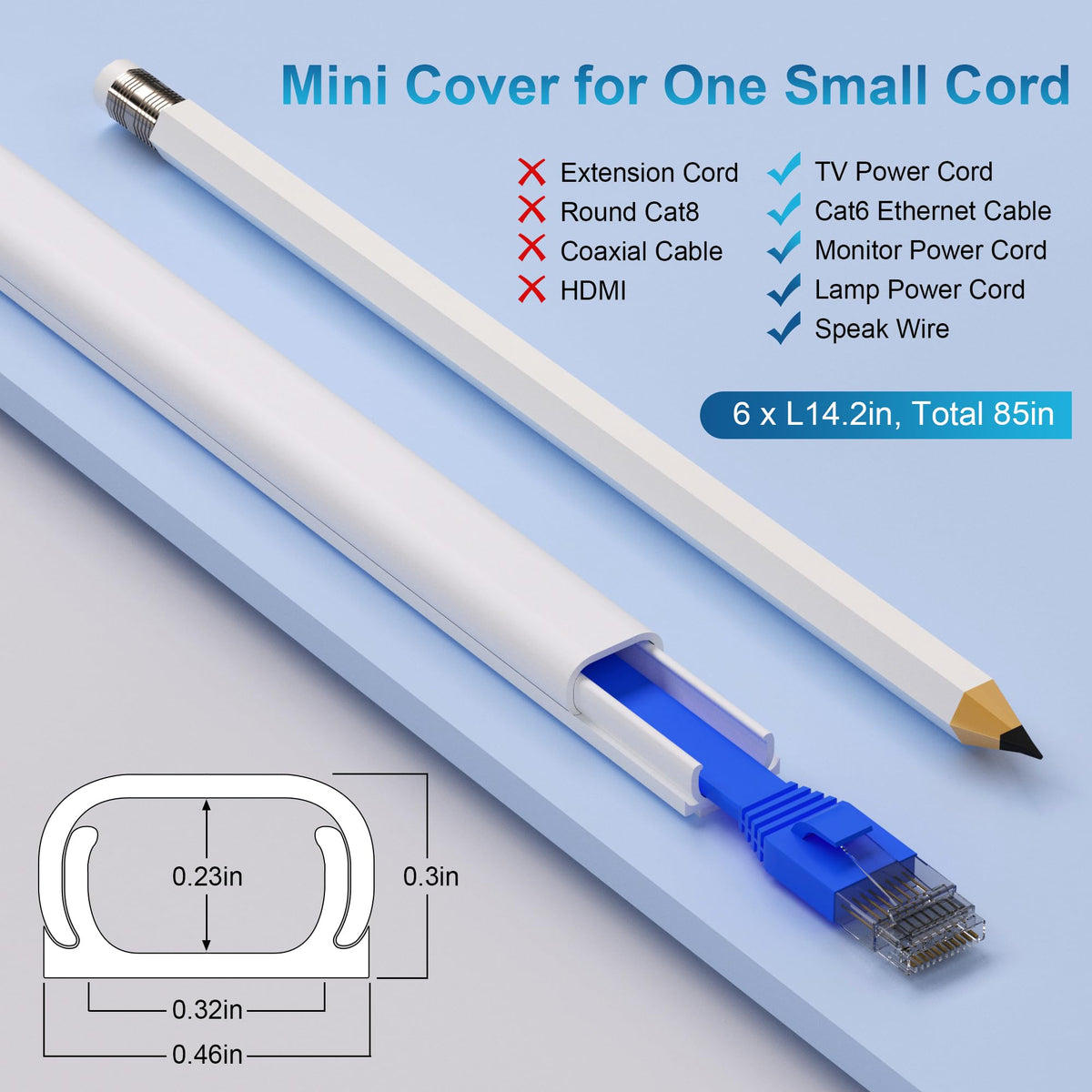ZhiYo 43" Cord Covers for Wires on Wall, Beige Cord Hider, 0.7" W x 0.4" H