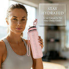 EYQ 1L Water Bottle, 1 Litre Water Bottle with Straw, 32oz Leak-Proof Motivational Sports Drinks Bottle with Time Marker, Tritan BPA-Free, Drinking Waterbottles for Gym Outdoor Sports